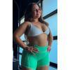 imageAoxjox Lexi Lined Workout Biker Shorts for Women Tummy Control High Waisted Exercise Athletic Gym Running Yoga Short 6quotKatydid GreenWhite