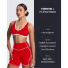 imageAoxjox Lexi Lined Workout Biker Shorts for Women Tummy Control High Waisted Exercise Athletic Gym Running Yoga Short 6quotRacing RedWhite