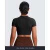 imageAoxjox Short Sleeve Crop Tops for Women Classic Longline Baby Tee Workout T Shirt TopBlack