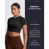 imageAoxjox Short Sleeve Crop Tops for Women Classic Longline Baby Tee Workout T Shirt TopBlack