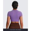 imageAoxjox Short Sleeve Crop Tops for Women Classic Longline Baby Tee Workout T Shirt TopChive Blossom