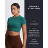 imageAoxjox Short Sleeve Crop Tops for Women Classic Longline Baby Tee Workout T Shirt TopDeep Lagoon