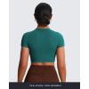 imageAoxjox Short Sleeve Crop Tops for Women Classic Longline Baby Tee Workout T Shirt TopDeep Lagoon