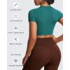 imageAoxjox Short Sleeve Crop Tops for Women Classic Longline Baby Tee Workout T Shirt TopDeep Lagoon