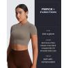 imageAoxjox Short Sleeve Crop Tops for Women Classic Longline Baby Tee Workout T Shirt TopDriftwood