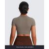 imageAoxjox Short Sleeve Crop Tops for Women Classic Longline Baby Tee Workout T Shirt TopDriftwood