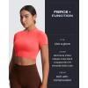 imageAoxjox Short Sleeve Crop Tops for Women Classic Longline Baby Tee Workout T Shirt TopFiery Coral