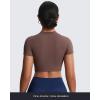 imageAoxjox Short Sleeve Crop Tops for Women Classic Longline Baby Tee Workout T Shirt TopFudge Coffee