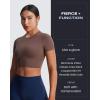 imageAoxjox Short Sleeve Crop Tops for Women Classic Longline Baby Tee Workout T Shirt TopFudge Coffee