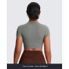 imageAoxjox Short Sleeve Crop Tops for Women Classic Longline Baby Tee Workout T Shirt TopGrey