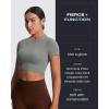 imageAoxjox Short Sleeve Crop Tops for Women Classic Longline Baby Tee Workout T Shirt TopGrey
