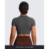 imageAoxjox Short Sleeve Crop Tops for Women Classic Longline Baby Tee Workout T Shirt TopIron Grey