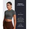 imageAoxjox Short Sleeve Crop Tops for Women Classic Longline Baby Tee Workout T Shirt TopIron Grey