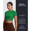 imageAoxjox Short Sleeve Crop Tops for Women Classic Longline Baby Tee Workout T Shirt TopJolly Green
