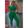 imageAoxjox Short Sleeve Crop Tops for Women Classic Longline Baby Tee Workout T Shirt TopJolly Green