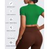 imageAoxjox Short Sleeve Crop Tops for Women Classic Longline Baby Tee Workout T Shirt TopJolly Green