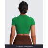 imageAoxjox Short Sleeve Crop Tops for Women Classic Longline Baby Tee Workout T Shirt TopJolly Green
