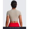 imageAoxjox Short Sleeve Crop Tops for Women Classic Longline Baby Tee Workout T Shirt TopMink