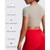 imageAoxjox Short Sleeve Crop Tops for Women Classic Longline Baby Tee Workout T Shirt TopMink