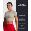 imageAoxjox Short Sleeve Crop Tops for Women Classic Longline Baby Tee Workout T Shirt TopMink