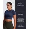 imageAoxjox Short Sleeve Crop Tops for Women Classic Longline Baby Tee Workout T Shirt TopNavy