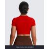 imageAoxjox Short Sleeve Crop Tops for Women Classic Longline Baby Tee Workout T Shirt TopRacing Red
