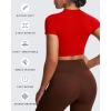 imageAoxjox Short Sleeve Crop Tops for Women Classic Longline Baby Tee Workout T Shirt TopRacing Red