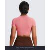 imageAoxjox Short Sleeve Crop Tops for Women Classic Longline Baby Tee Workout T Shirt TopSalmon Rose