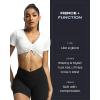 imageAoxjox Trinity Workout Biker Shorts for Women CrossWaist Crossover High Waisted Tummy Control Athletic Running Yoga Short 6quotBlack