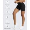 imageAoxjox Trinity Workout Biker Shorts for Women CrossWaist Crossover High Waisted Tummy Control Athletic Running Yoga Short 6quotBlack