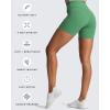 imageAoxjox Trinity Workout Biker Shorts for Women CrossWaist Crossover High Waisted Tummy Control Athletic Running Yoga Short 6quotBottle Green