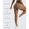 imageAoxjox Trinity Workout Biker Shorts for Women CrossWaist Crossover High Waisted Tummy Control Athletic Running Yoga Short 6quotBrownie