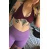 imageAoxjox Trinity Workout Biker Shorts for Women CrossWaist Crossover High Waisted Tummy Control Athletic Running Yoga Short 6quotChive Blossom