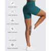 imageAoxjox Trinity Workout Biker Shorts for Women CrossWaist Crossover High Waisted Tummy Control Athletic Running Yoga Short 6quotDeep Lagoon