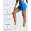 imageAoxjox Trinity Workout Biker Shorts for Women CrossWaist Crossover High Waisted Tummy Control Athletic Running Yoga Short 6quotDirectoire Blue