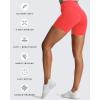 imageAoxjox Trinity Workout Biker Shorts for Women CrossWaist Crossover High Waisted Tummy Control Athletic Running Yoga Short 6quotFiery Coral