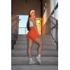 imageAoxjox Trinity Workout Biker Shorts for Women CrossWaist Crossover High Waisted Tummy Control Athletic Running Yoga Short 6quotFirecracker