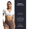 imageAoxjox Trinity Workout Biker Shorts for Women CrossWaist Crossover High Waisted Tummy Control Athletic Running Yoga Short 6quotFudge Coffee