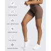 imageAoxjox Trinity Workout Biker Shorts for Women CrossWaist Crossover High Waisted Tummy Control Athletic Running Yoga Short 6quotFudge Coffee