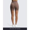 imageAoxjox Trinity Workout Biker Shorts for Women CrossWaist Crossover High Waisted Tummy Control Athletic Running Yoga Short 6quotFudge Coffee