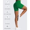 imageAoxjox Trinity Workout Biker Shorts for Women CrossWaist Crossover High Waisted Tummy Control Athletic Running Yoga Short 6quotJolly Green