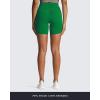 imageAoxjox Trinity Workout Biker Shorts for Women CrossWaist Crossover High Waisted Tummy Control Athletic Running Yoga Short 6quotJolly Green