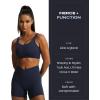 imageAoxjox Trinity Workout Biker Shorts for Women CrossWaist Crossover High Waisted Tummy Control Athletic Running Yoga Short 6quotNavy