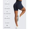 imageAoxjox Trinity Workout Biker Shorts for Women CrossWaist Crossover High Waisted Tummy Control Athletic Running Yoga Short 6quotNavy