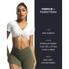 imageAoxjox Trinity Workout Biker Shorts for Women CrossWaist Crossover High Waisted Tummy Control Athletic Running Yoga Short 6quotOlive Green