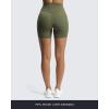 imageAoxjox Trinity Workout Biker Shorts for Women CrossWaist Crossover High Waisted Tummy Control Athletic Running Yoga Short 6quotOlive Green