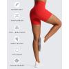 imageAoxjox Trinity Workout Biker Shorts for Women CrossWaist Crossover High Waisted Tummy Control Athletic Running Yoga Short 6quotRacing Red