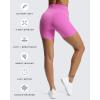 imageAoxjox Trinity Workout Biker Shorts for Women CrossWaist Crossover High Waisted Tummy Control Athletic Running Yoga Short 6quotSpring Crocus