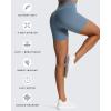 imageAoxjox Trinity Workout Biker Shorts for Women CrossWaist Crossover High Waisted Tummy Control Athletic Running Yoga Short 6quotSteel Blue