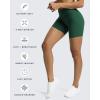 imageAoxjox Trinity Workout Biker Shorts for Women CrossWaist Crossover High Waisted Tummy Control Athletic Running Yoga Short 6quotStorm Green